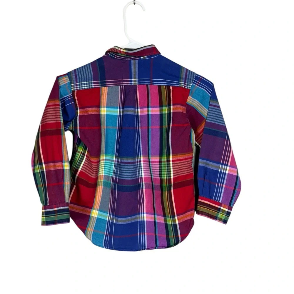 Ralph Lauren Madras Plaid Button Down Shirt‎ Size 6 Long Sleeve